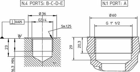 Pièces agricoles - Hydraulique - Bloc de retour 4x3/4" 1x1"1/2