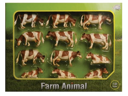 Loisirs - Jouets - Vaches rousses/blanches(12pcs)