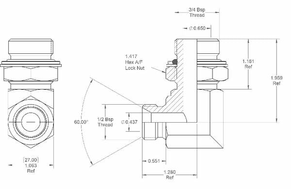 Pièces agricoles - Hydraulique - Adaptateur M/M 1/2x3/4 BSP