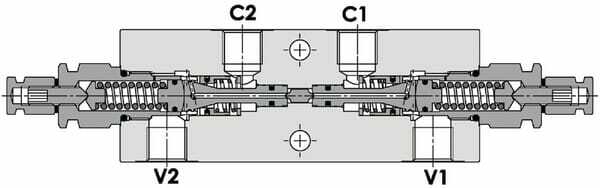 Pièces agricoles - Hydraulique - Valves d’équilibrage doubles 3/8"