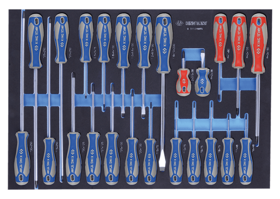 Outils - Outils divers - Module mousse tournevis à fente, Torx et Phillips - 24 pièces