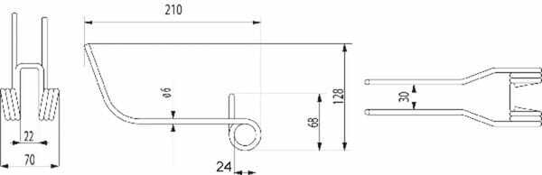 Pièces agricoles - Travail du sol - Dent de herse Ø6 p/Schliesing