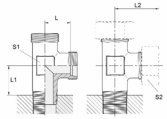 Pièces agricoles - Hydraulique - Té en L 12S-3/8"