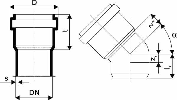 Pièces agricoles - Hydraulique - Coude PVC 125 mm x 15°