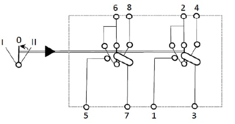 Pièces agricoles - Eclairage - Interrupteur à bascule, I-0-(II), on-on-mom, 12V, 8 broches, lave-glace d'essuie-glace