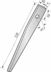 Pièces agricoles - Travail du sol - Dent de herse adapt. sur Kuhn HR100