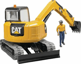 Loisirs - Jouets - Mini-excav. CAT + ouvrier bât.