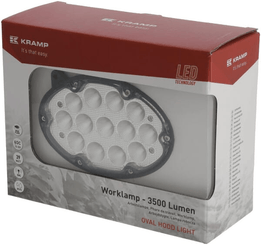 Pièces agricoles - Eclairage - Phare de travail LED, 39 W, 3500 lm, ovale, 10/30 V, 138x93x69 mm, faisceau large, 13 LED, Kramp