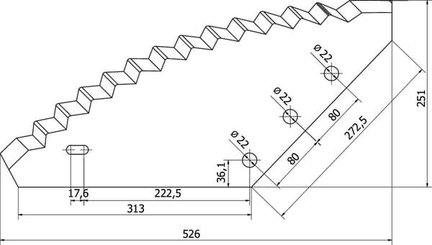 Pièces agricoles - Fenaison & élevage - Lame carbure pour distributrice 528x274x6mm Ø 22mm