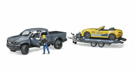 Loisirs - Jouets - Véhicule RAM 2500 et Roadster d’équipe de course Bruder