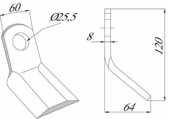Pièces agricoles - Aménagements paysagers - Fléau 60x120mm utilisable pour Ferri