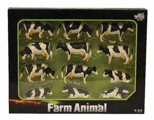 Loisirs - Jouets - Vaches noires/blanches (12pcs)