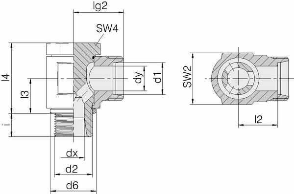Pièces agricoles - Hydraulique - Raccord orientable 8S-M14x150
