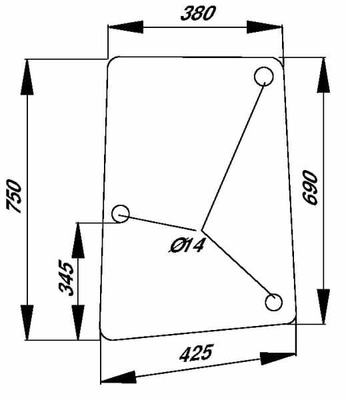 Pièces agricoles - Tracteur pièce adaptable - Vitre latérale