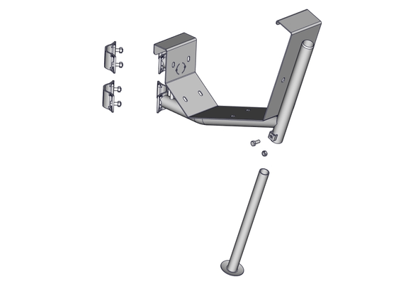 Materiels - Accessoires 5Kg-10Kg - SUPPORT AUGE GRANDE CAPACITE COMPLET POTEAU TREFLE 76MM