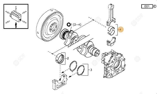 Pièces agricoles - Pieces moteur - PALIER TETE BIELLE