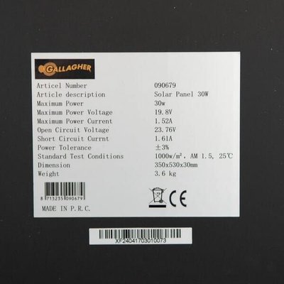 Pièces agricoles - Cloture,Jardin & Sylviculture - Solar panel 30w including regulator