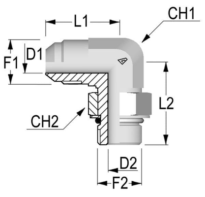 Pièces agricoles - Hydraulique - Raccord coudé