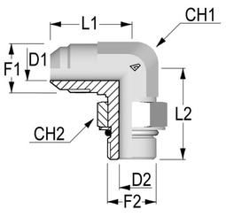 Pièces agricoles - Hydraulique - Raccord coudé