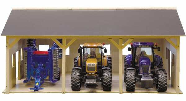 Loisirs - Jouets - Hangar en bois pour 3 tracteurs