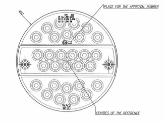 Pièces agricoles - Eclairage - Feu multifonction arrière LED 12V rond câblé Ø 142mm, Kramp