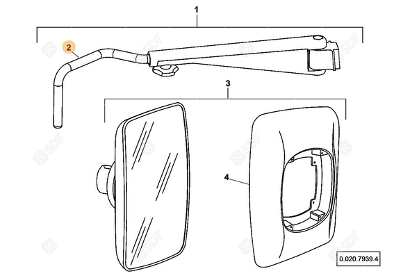 Pièces agricoles - Cabine et structure - BRAS GAUCHE