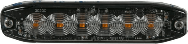 Pièces agricoles - Eclairage - Feu clignotant LED, rectangulaire, 10/30V, orange, 130x30x7mm, 6 LED's, Kramp
