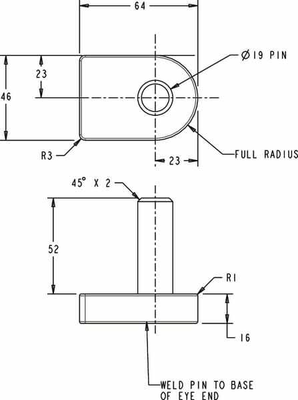 Pièces agricoles - Fasteners - Crochet de portail 3/4 broche