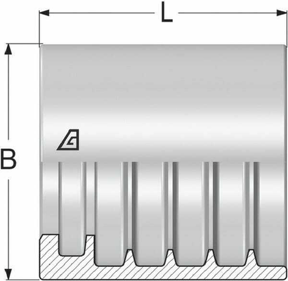 Pièces agricoles - Hydraulique - Jupe à sertir Ø26x29,7mm DN10 acier / zingué Alfagomma