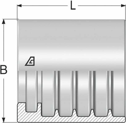 Pièces agricoles - Hydraulique - Jupe à sertir Ø26x29,7mm DN10 acier / zingué Alfagomma