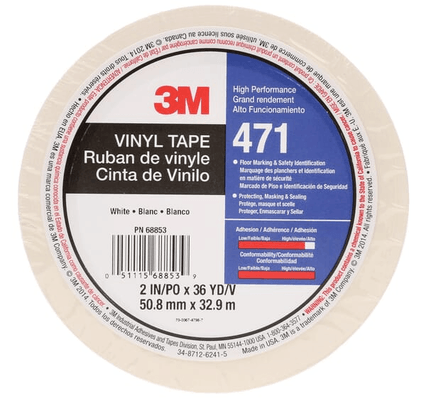 Chimie - Chimie divers - Ruban adhésif en vinyle 471, noir, 50 mm x 33 M