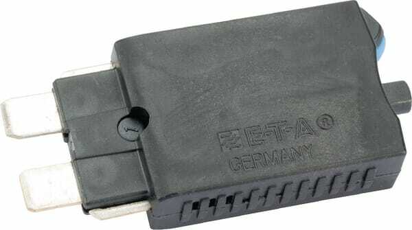 Pièces agricoles - Eclairage - Fusible réinitialisation manuelle thermique 28V 15A longueur 51,6mm bleu E.T.A
