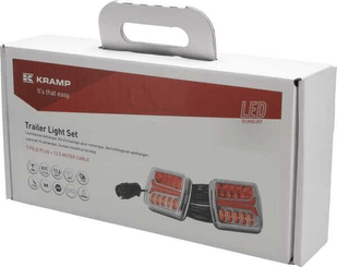 Pièces agricoles - Eclairage - Jeu de lumière LED, 12-24V, bot-on arrière, câble de 12,5m, Kramp