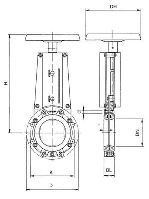 Pièces agricoles - Hydraulique - Vanne guillotine+volant DN 350