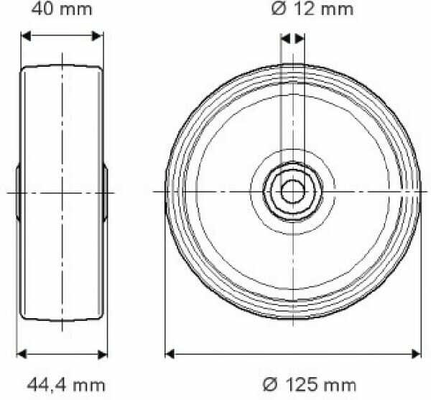Pièces agricoles - Outils atelier - Roue 125 mm