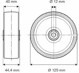 Pièces agricoles - Outils atelier - Roue 125 mm