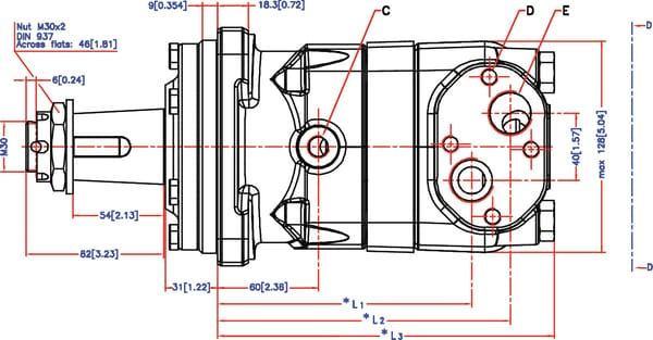 Pièces agricoles - Hydraulique - Moteur orbit arbre coniq. 1:10