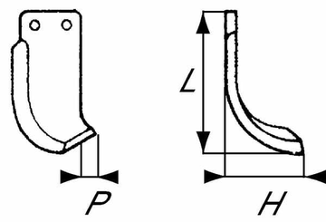 Pièces agricoles - Travail du sol - Lame de fraise droite
