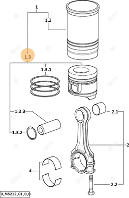 Pièces agricoles - Pieces moteur - PISTON COMPLET