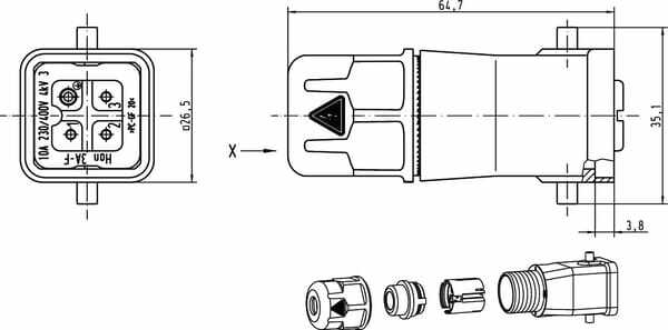 Pièces agricoles - Pièce Pulvérisateur - Connecteur F HARAX® HAN3A