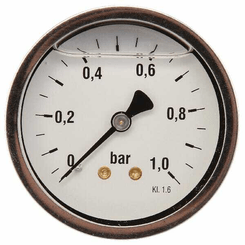 Pièces agricoles - Hydraulique - Manomètre Ø63 0-1bar ¼" ar.