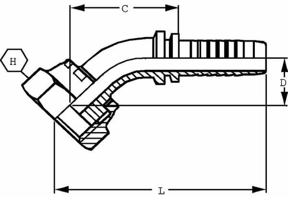 Pièces agricoles - Hydraulique - Raccord DN08-9/16 ORFS 45°