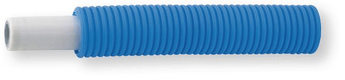 Couronne 100 mètres tuyau multicouche Ø20x2 prégainé avec gaine bleu pour noyage dans dalle béton, pour raccords à sertir gamme