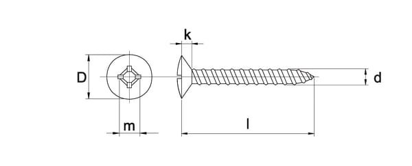 Pièces agricoles - Fasteners - Vis auto-perforante 4.8x32mm PZ2, DIN 7983C Kramp