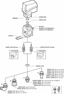 Pièces agricoles - Pièce Pulvérisateur - Soupape étroite électrique