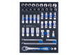 Module mousse + PP 44 pièces douilles 3/8" et accessoires