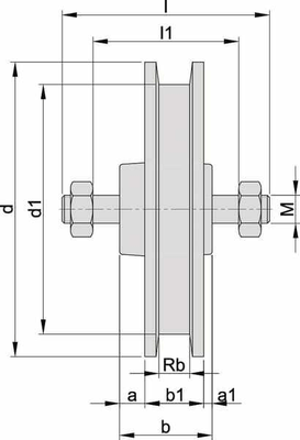 Pièces agricoles - Fasteners - Roue pleine de portail, fonte, 140 mm, libre