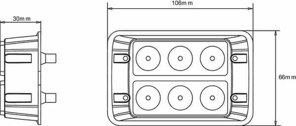 Pièces agricoles - Eclairage - Avertisseur flash LED orange 6x3W 12/24V