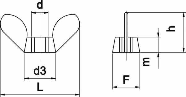 Pièces agricoles - Fasteners - Ecrou papillon M8 inox A2 DIN