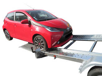 Materiels - Remorque voiture - PORTE VOITURE 361x185x11 avec petites rampes fixes PTAC : 1300 kg avec 2 cales et 1 treuil inclus